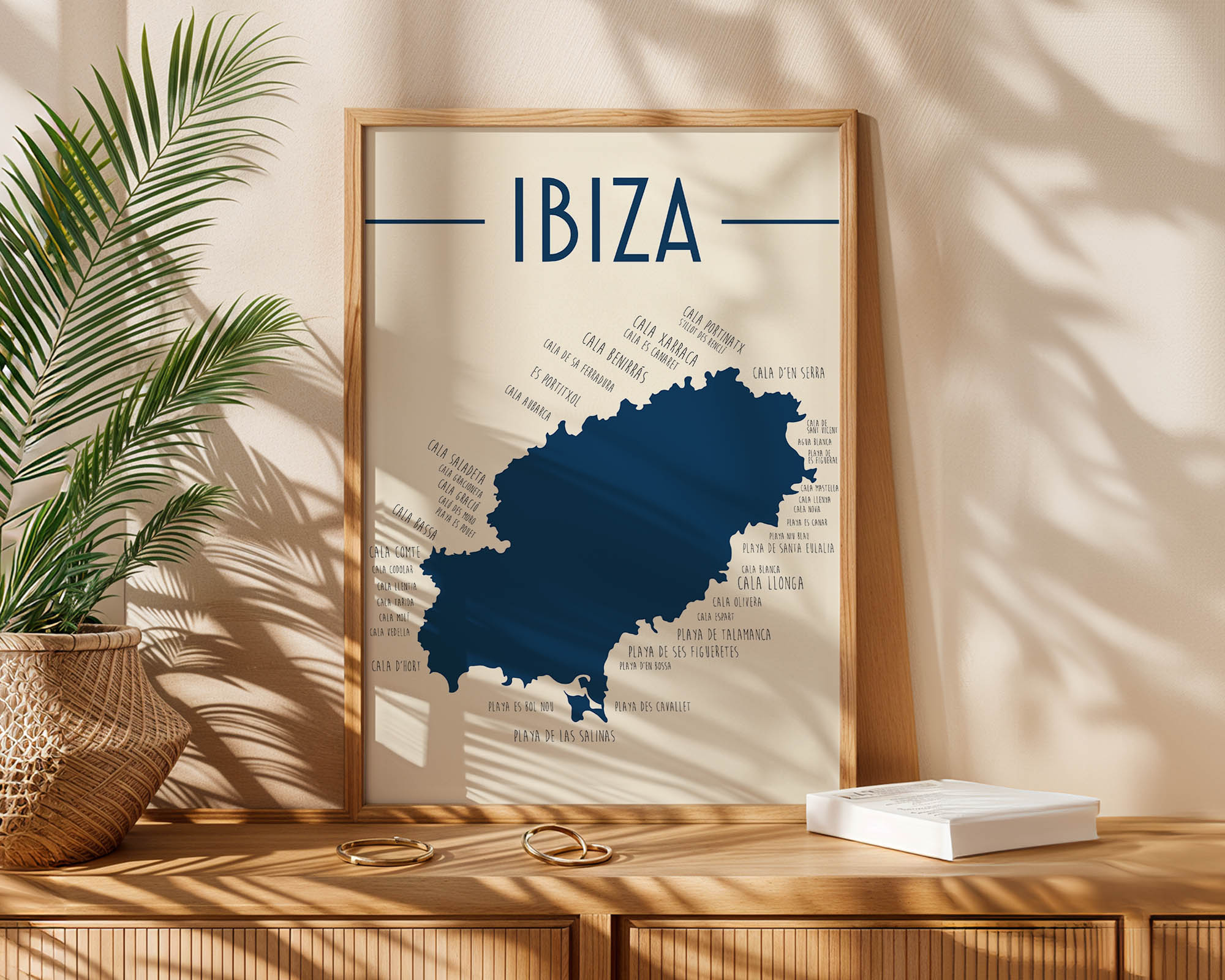 Affiche Carte Ibiza Espagne Zoe Poster avec design minimaliste et épuré
