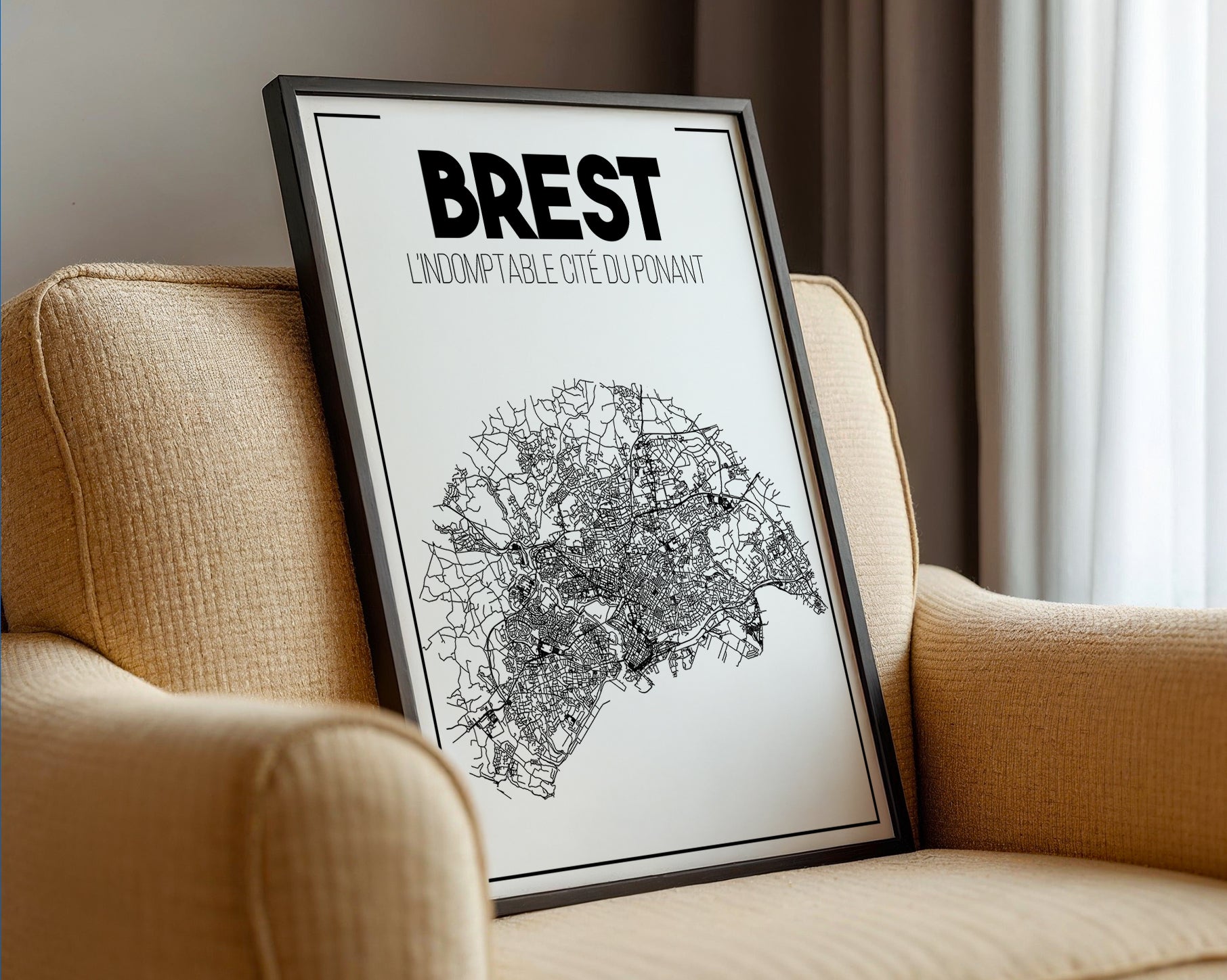 Affiche Brest design minimaliste décoration murale urbaine Zoe Poster