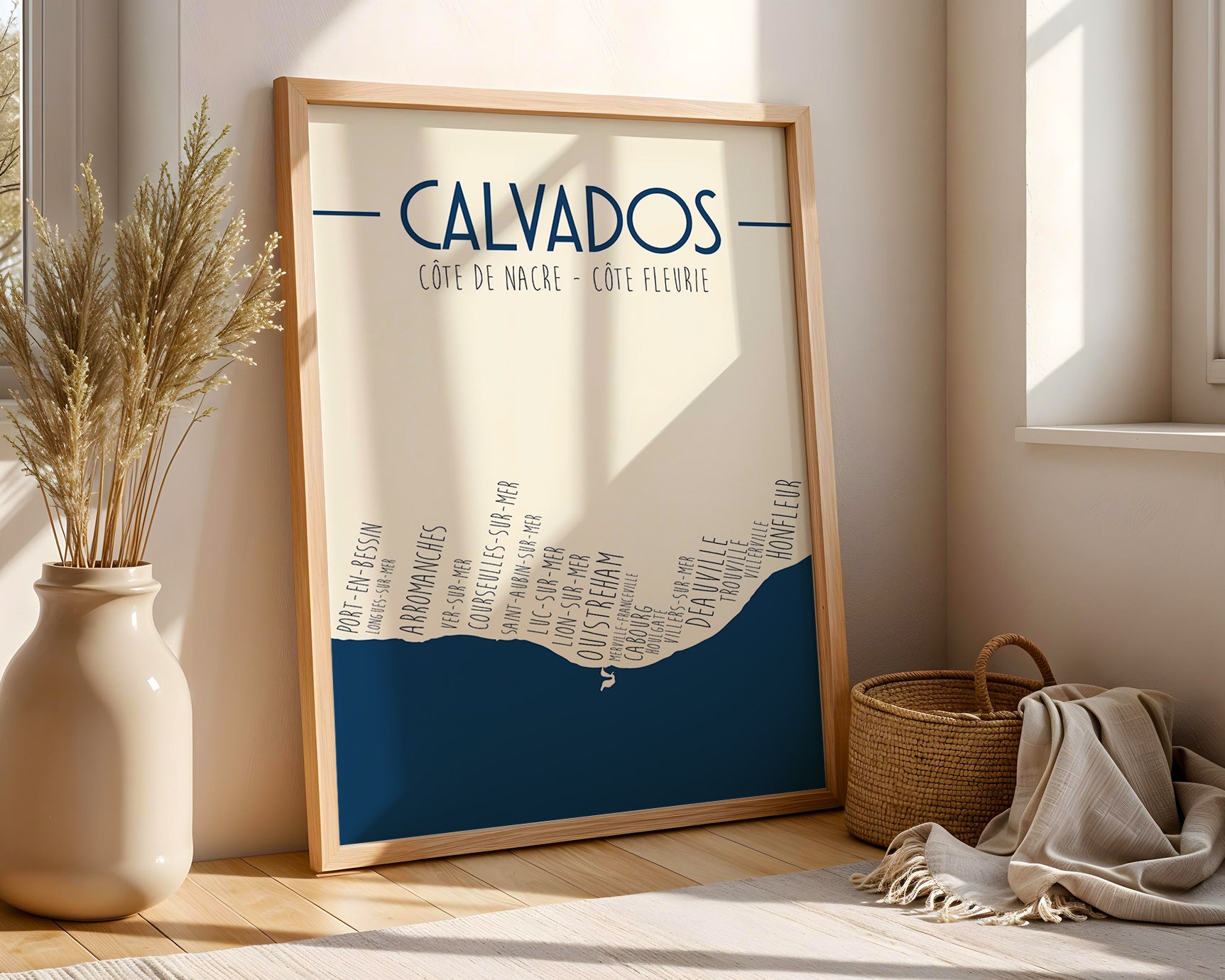 Poster haute qualité Calvados littoral Normandie en papier premium sans cadre.