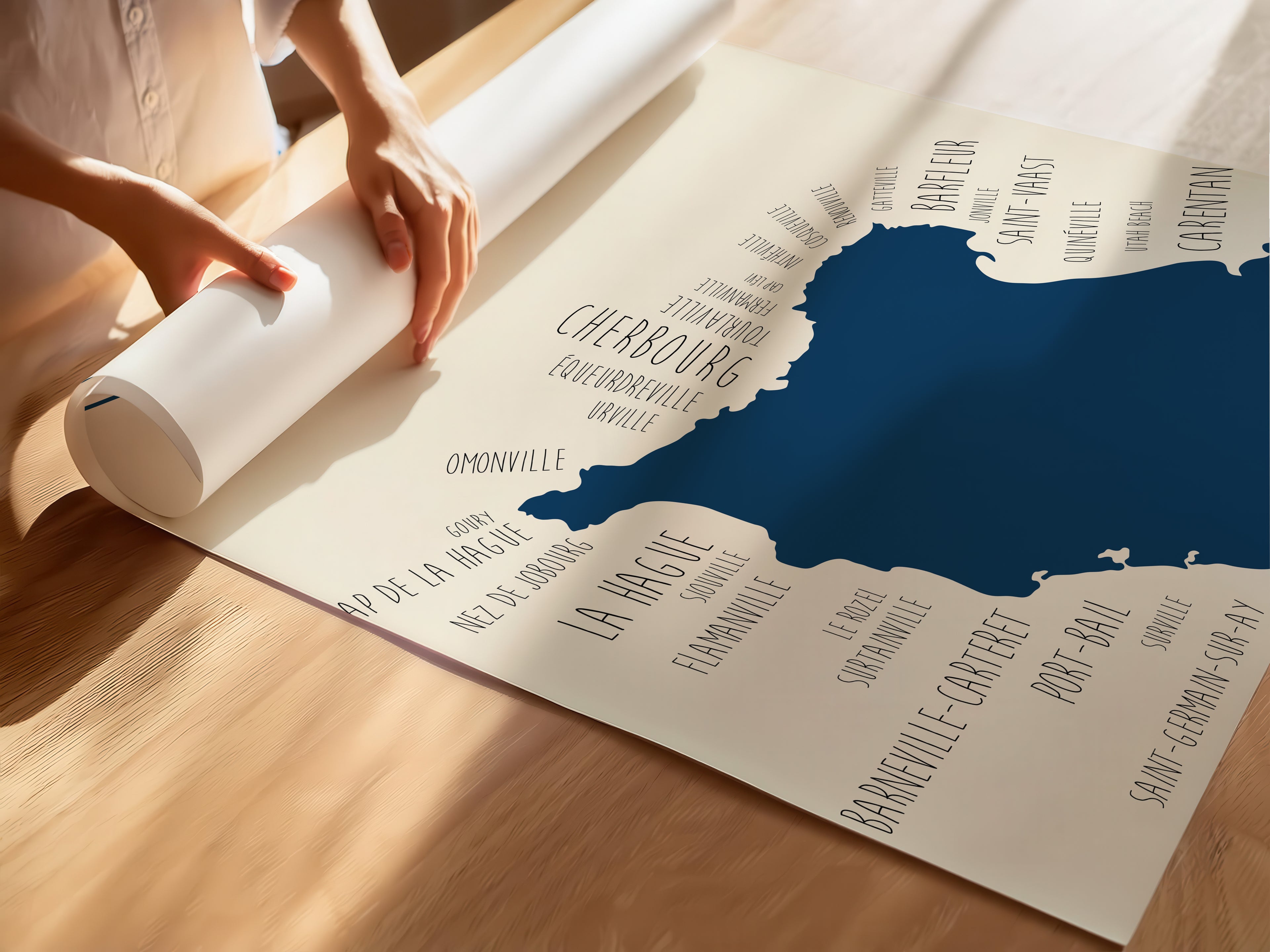 Affiche cadeau Littoral Normandie Cotentin pour amoureux de la mer et des paysages marins.