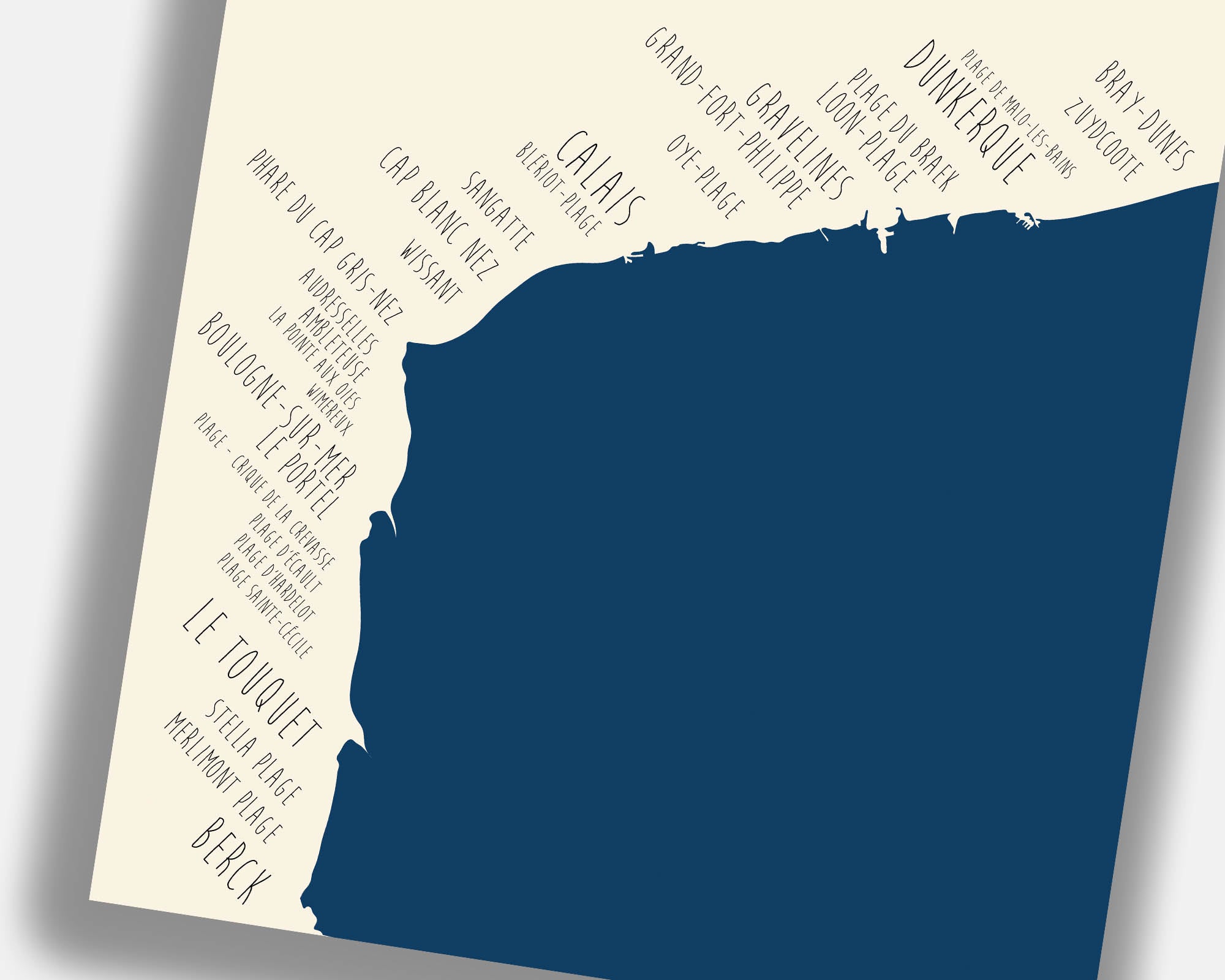 Décoration murale bord de mer – carte décorative Côte d’Opale Zoe Poster