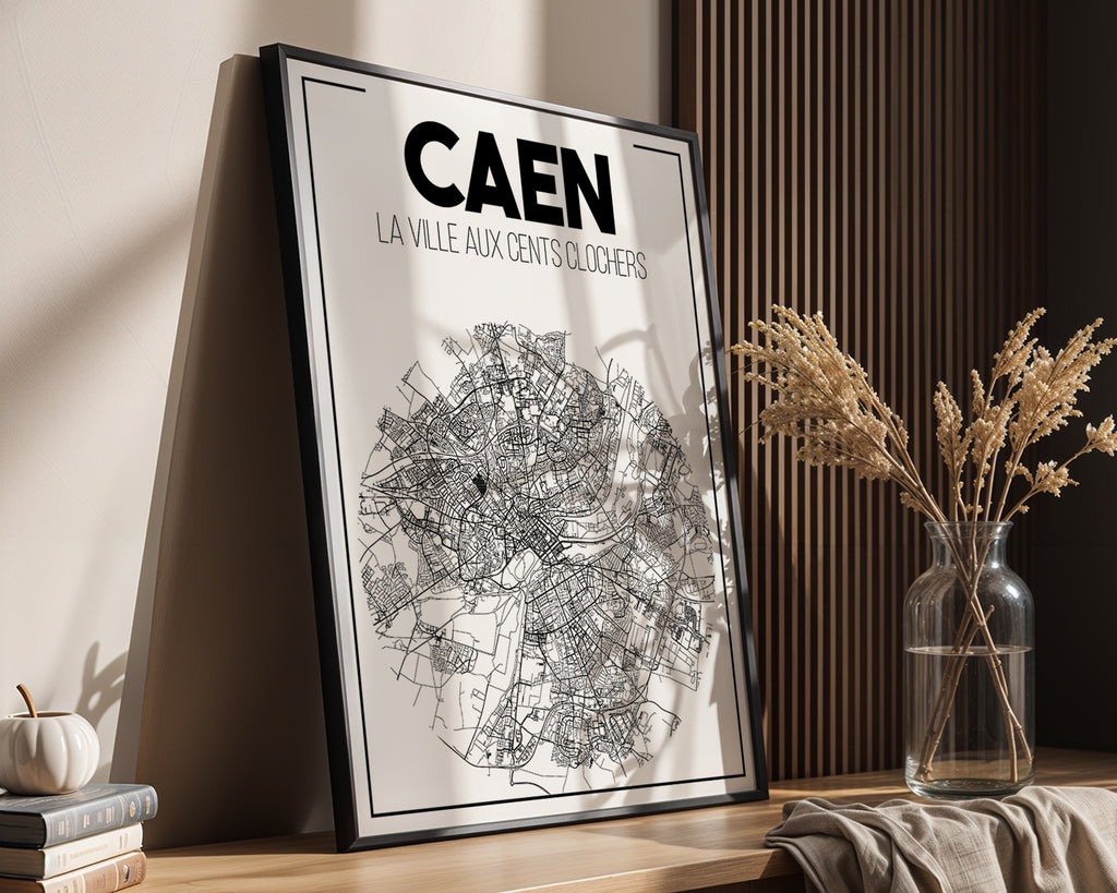 Affiche Caen design minimaliste – décoration murale urbaine Zoe Poster