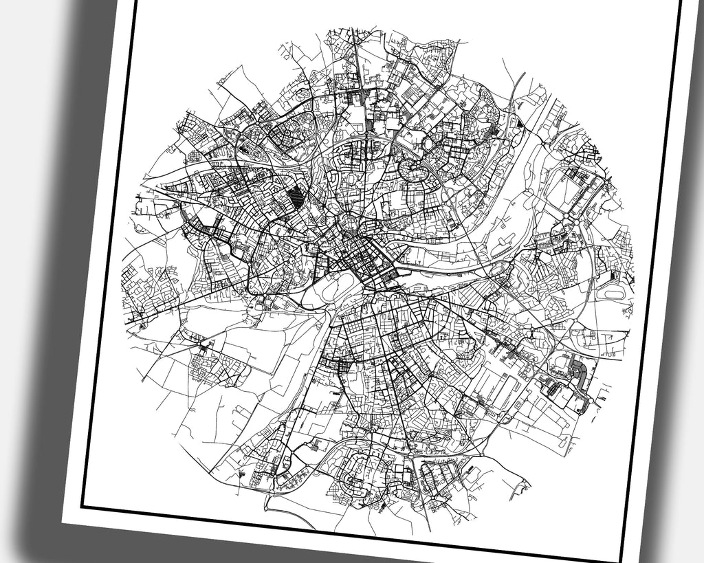 Carte graphique Caen Normandie – poster moderne décoratif