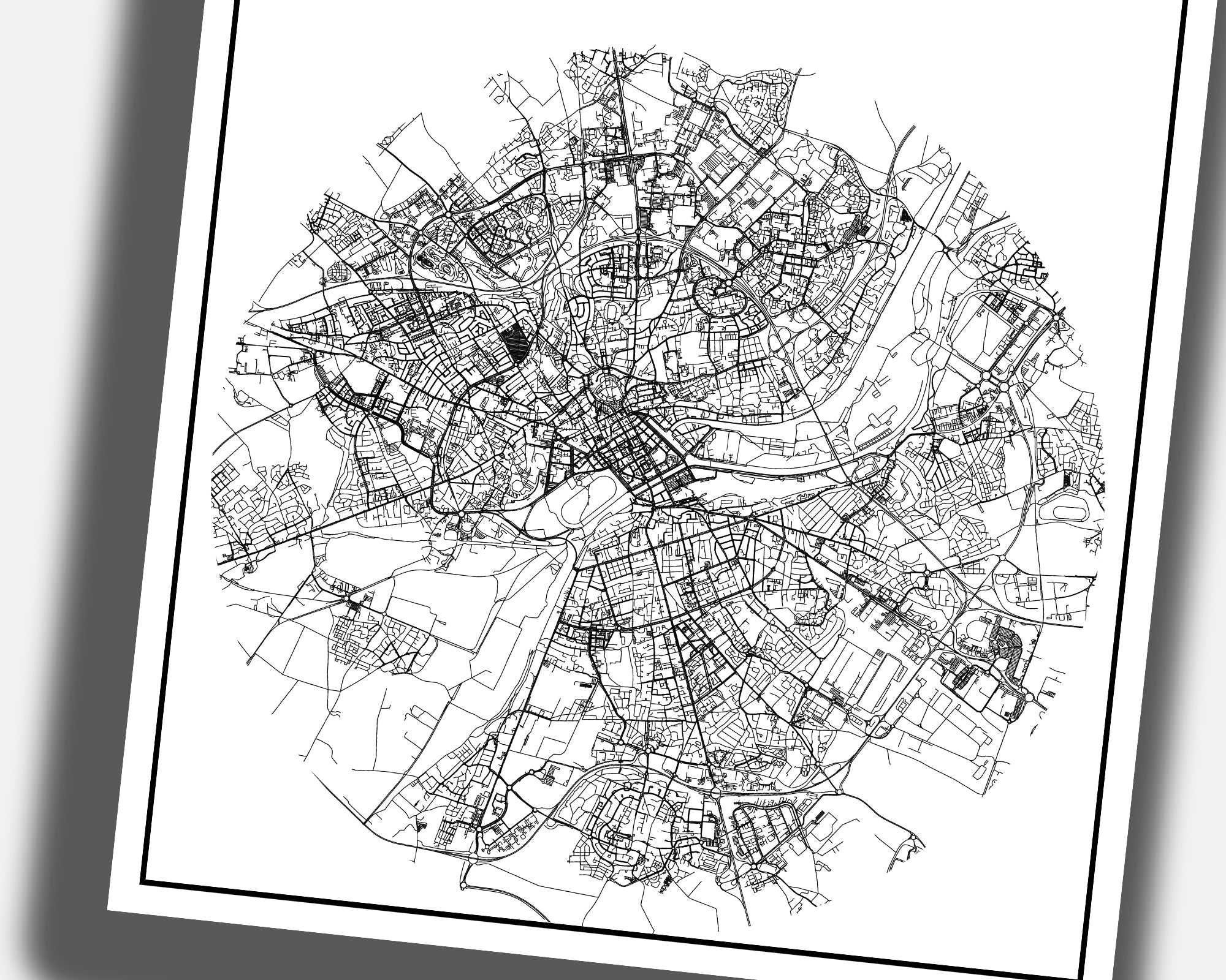 Carte graphique Caen Normandie – poster moderne décoratif