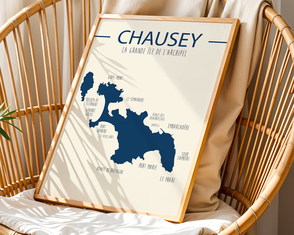 Affiche décorative Îles Chausey paysage marin en Normandie