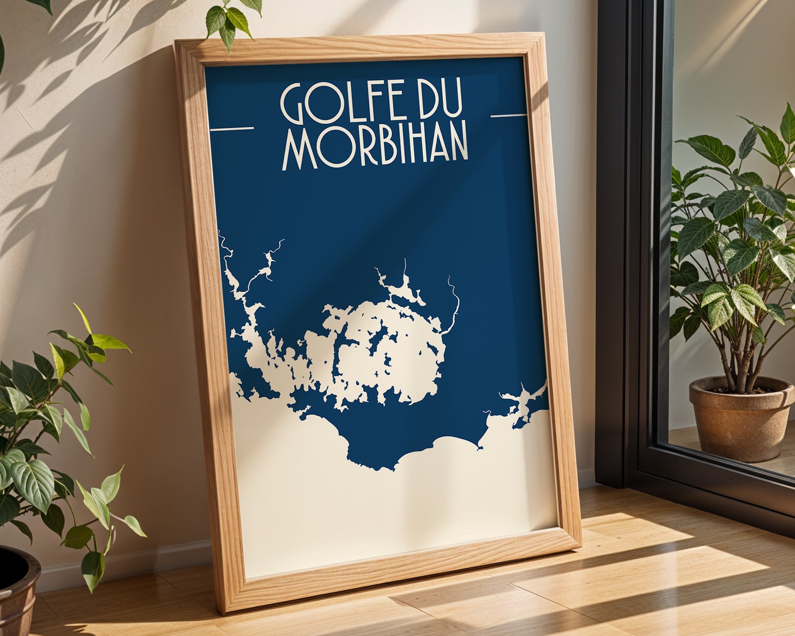 Affiche décorative Golfe du Morbihan mettant en valeur les côtes bretonnes