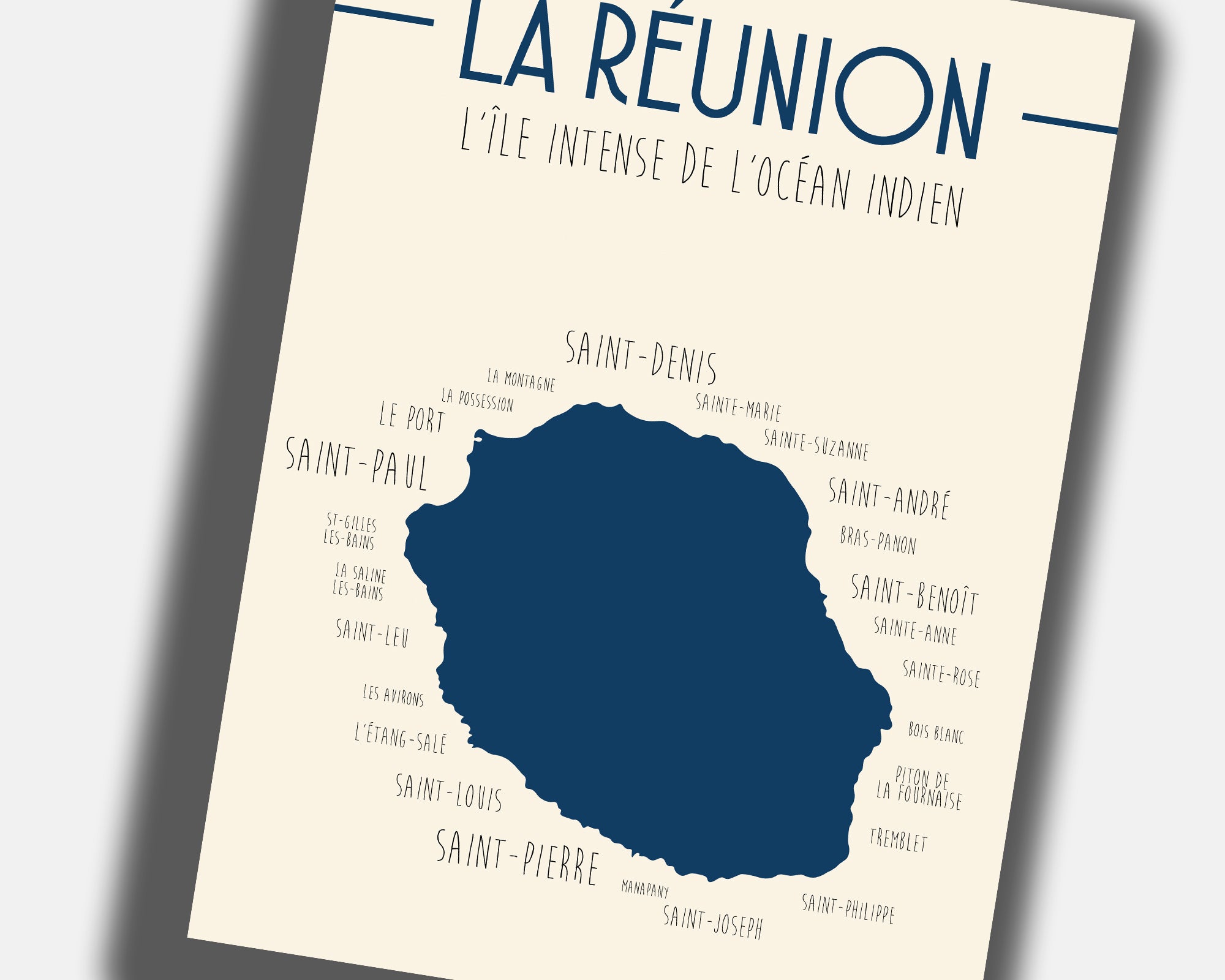 Affiche design Île de La Réunion Zoe Poster idéale pour déco murale voyage