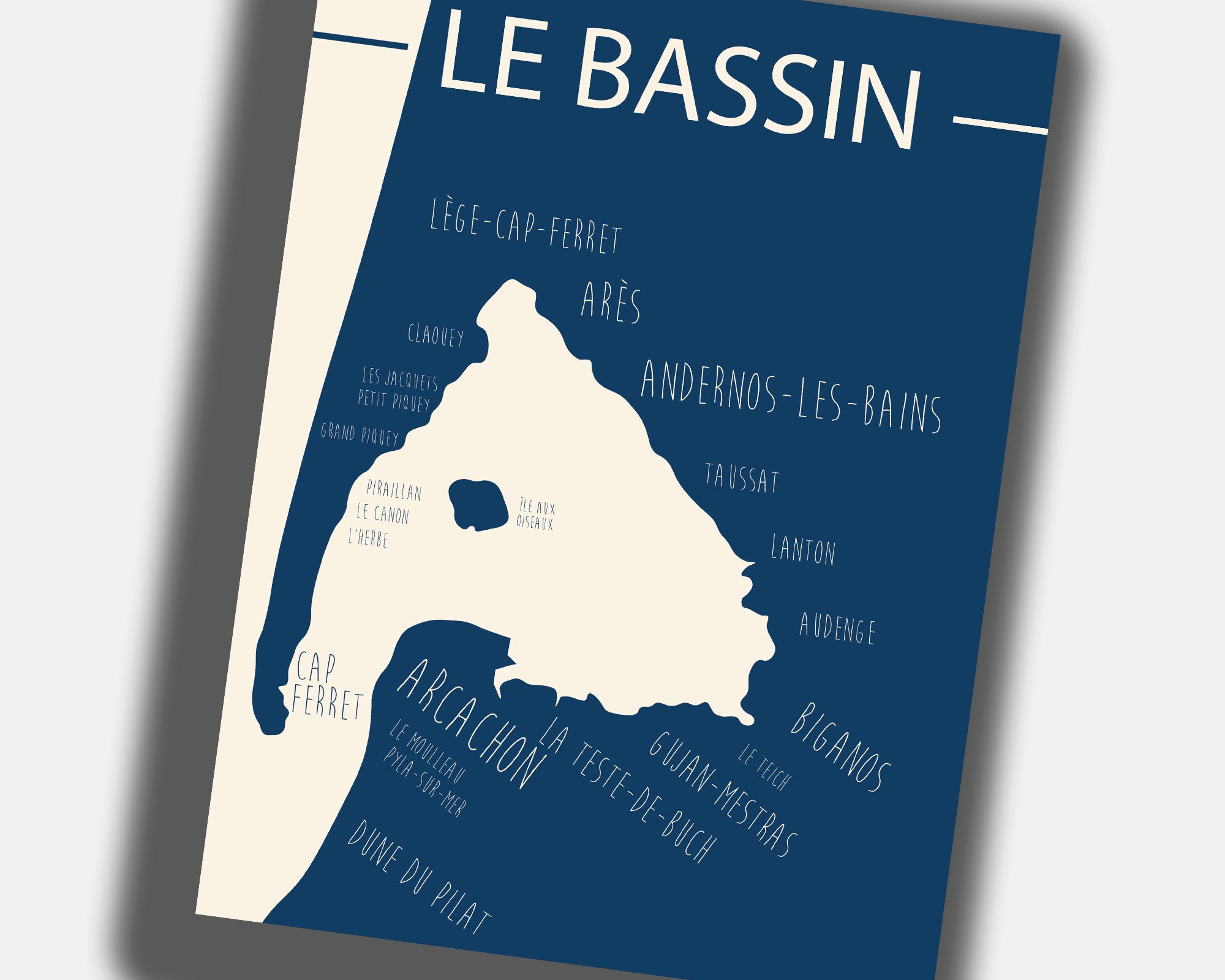 Affiche cadeau Bassin d’Arcachon la perle de la Gironde pour amoureux de la mer et des voyages.