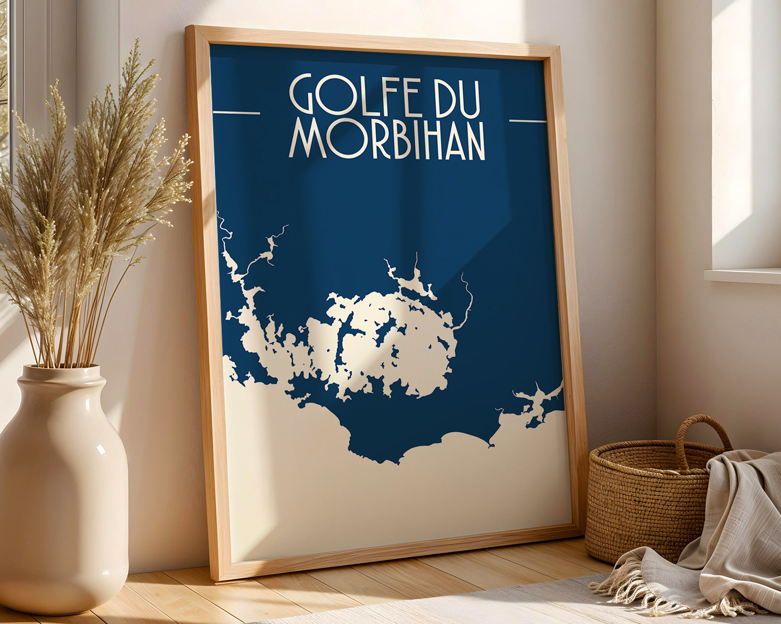 Poster Bretagne représentant le Golfe du Morbihan et ses contours marins