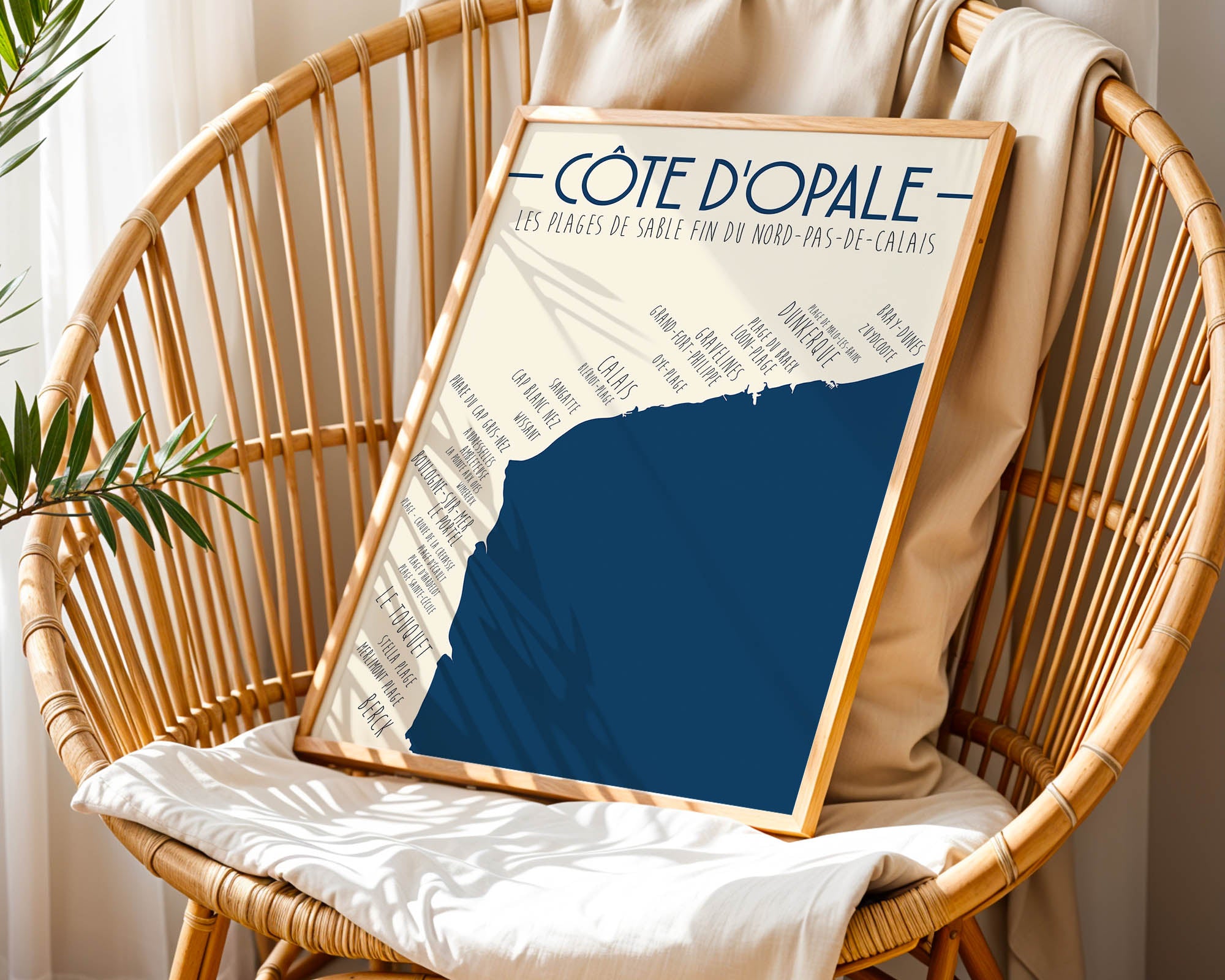 Affiche Côte d’Opale Nord – illustration littorale épurée Zoe Poster