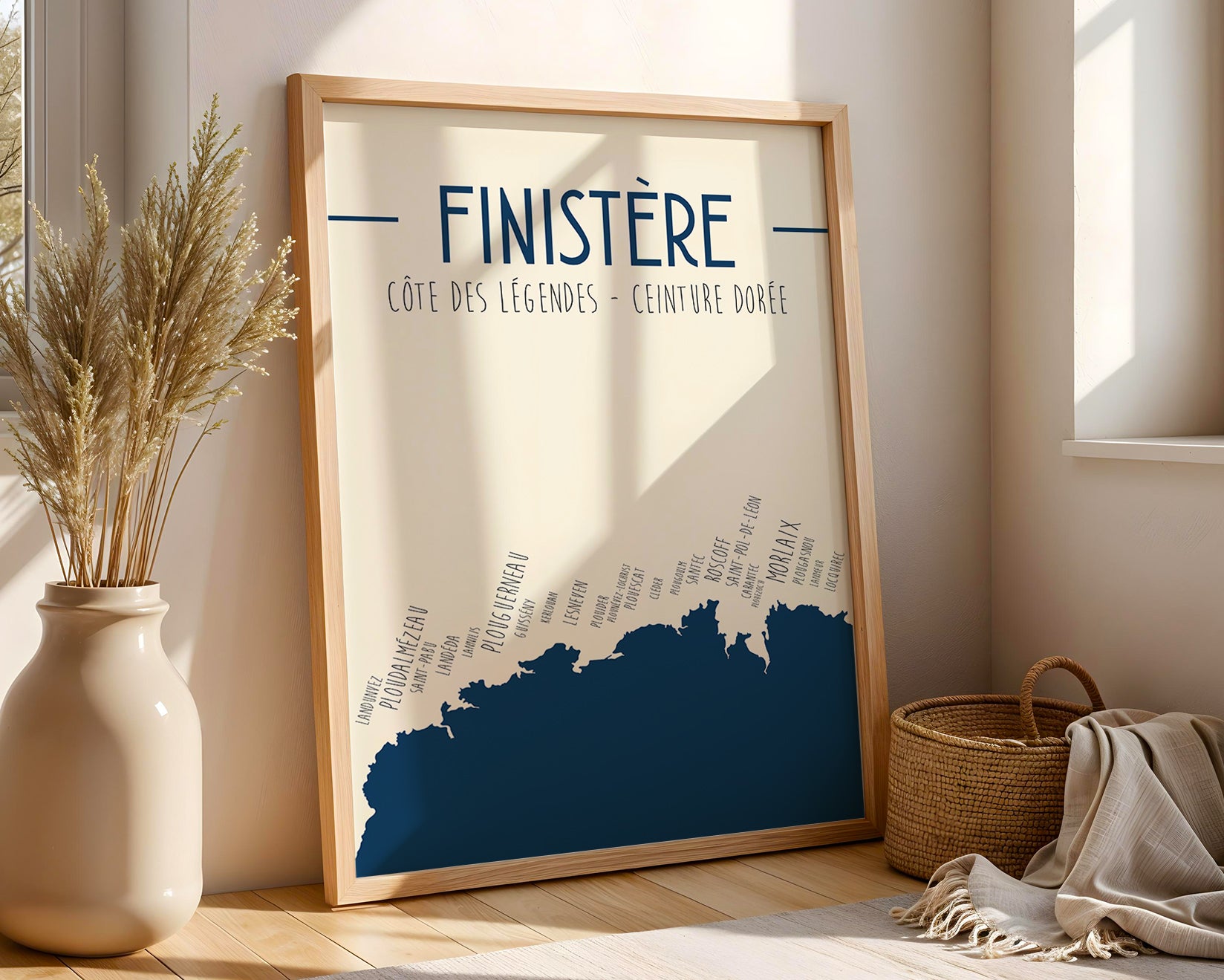 Affiche carte du Finistère Bretagne – décoration murale bord de mer Zoe Poster
