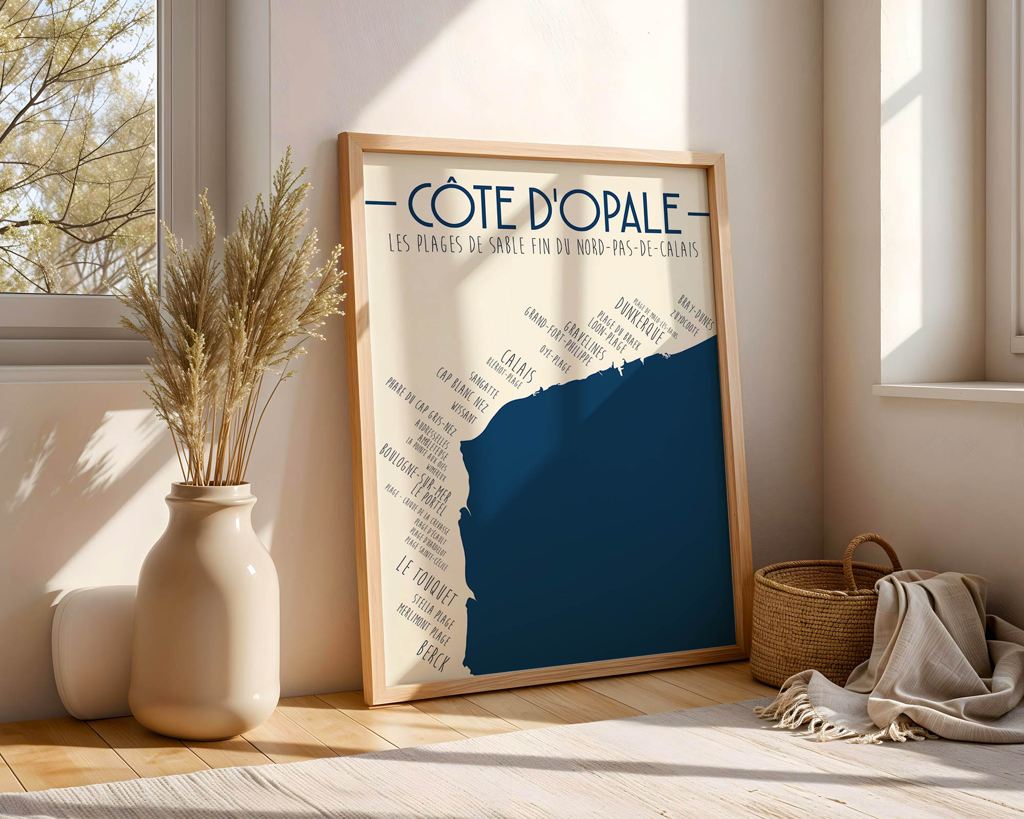 Carte littorale Côte d’Opale – affiche décorative minimaliste Zoe Poster