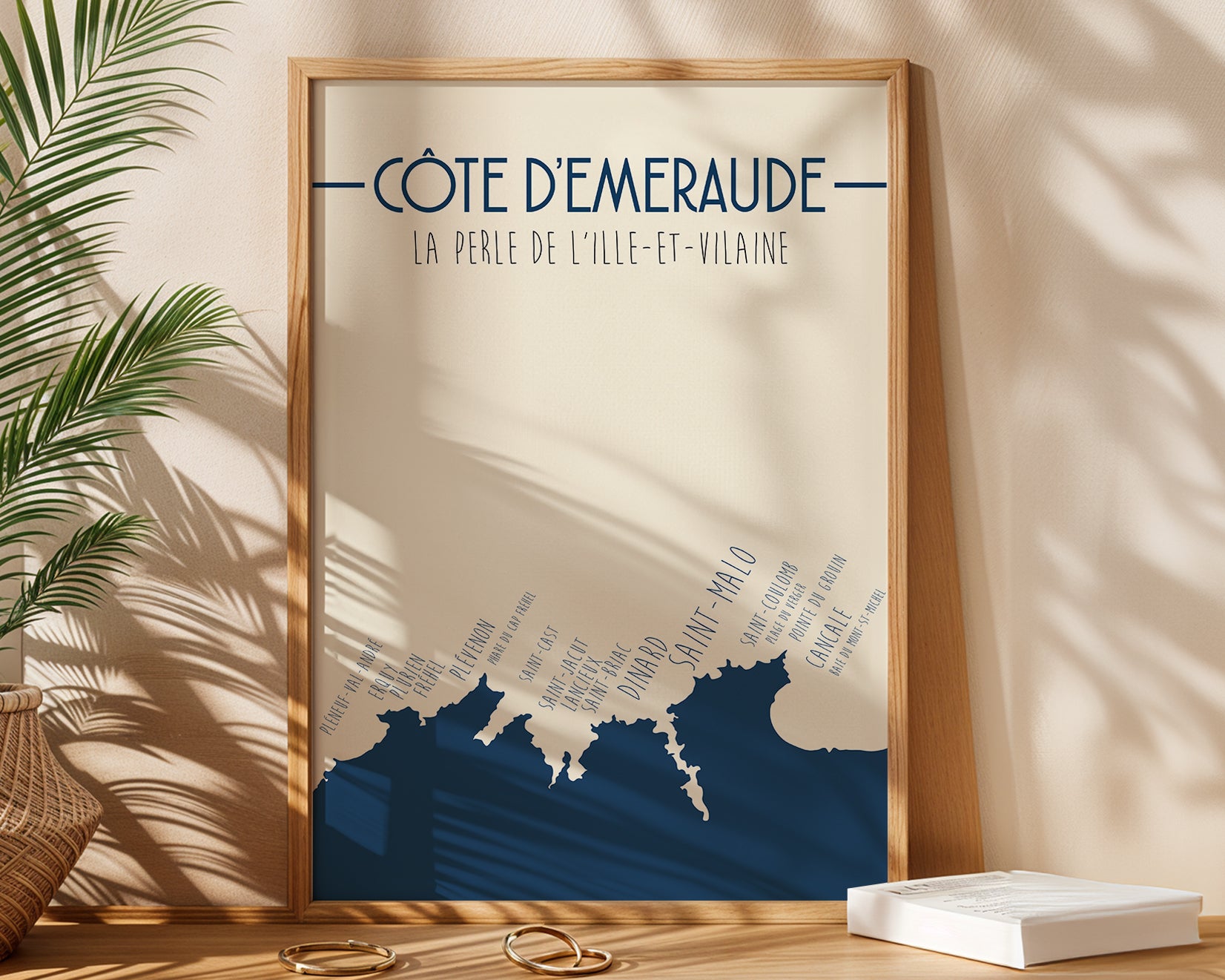 Poster littoral Bretagne illustration graphique de la Côte d Émeraude