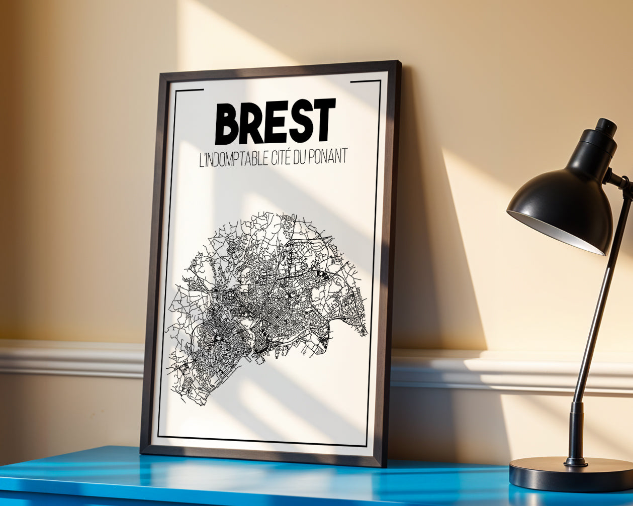 Affiche décorative ville de Brest design minimaliste pour intérieur