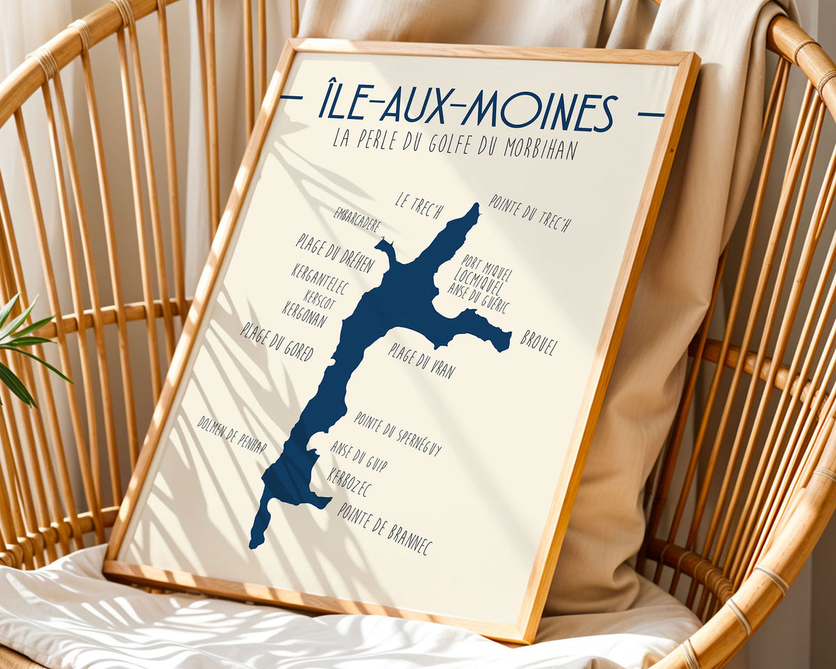 Affiche Île-Aux-Moines - Bretagne