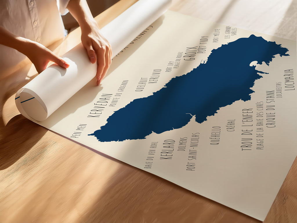 Zoé Poster, marque française d’affiches décoratives inspirées des paysages côtiers et du littoral breton, design épuré et minimaliste