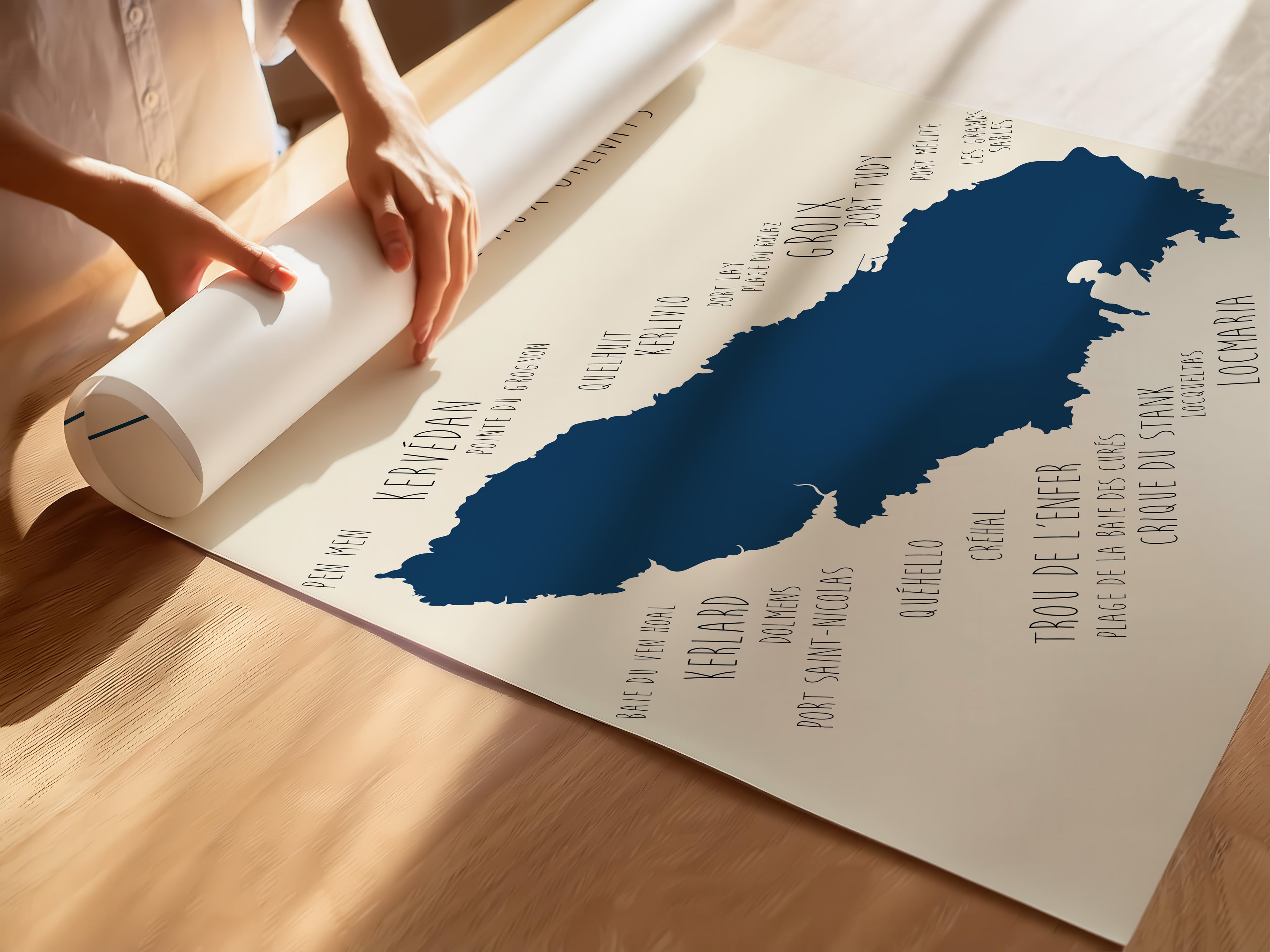 Zoé Poster, marque française d’affiches décoratives inspirées des paysages côtiers et du littoral breton, design épuré et minimaliste