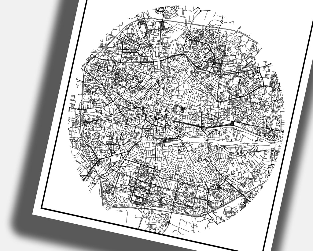 Carte graphique Rennes – poster moderne pour décoration intérieure
