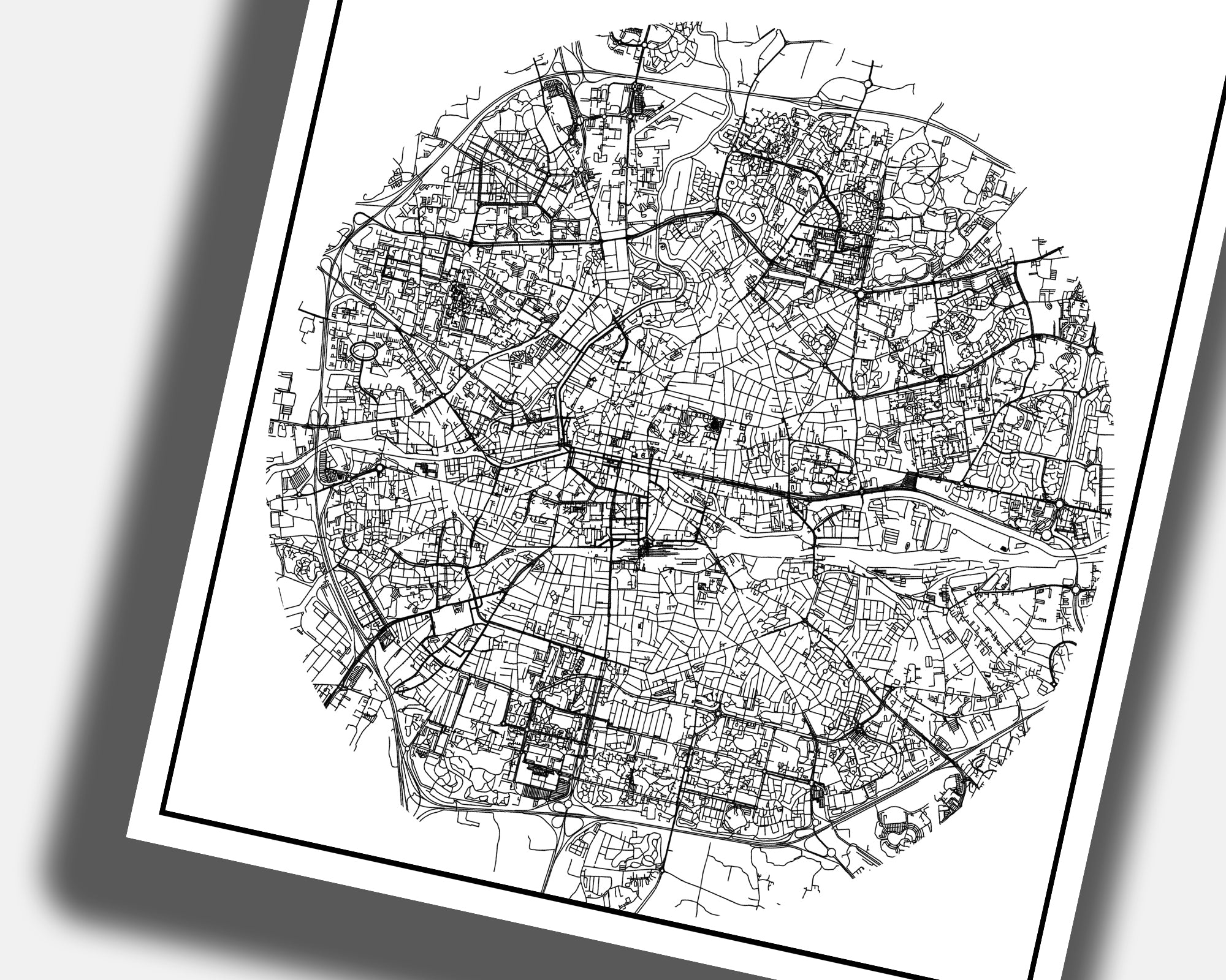 Carte graphique Rennes – poster moderne pour décoration intérieure